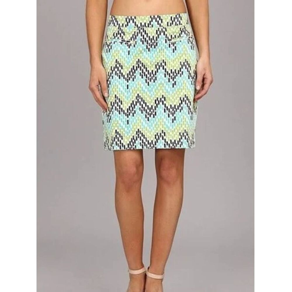 Hatley Pencil Skirt Size 2 Chevron Turquoise Aqua